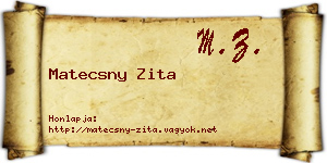 Matecsny Zita névjegykártya